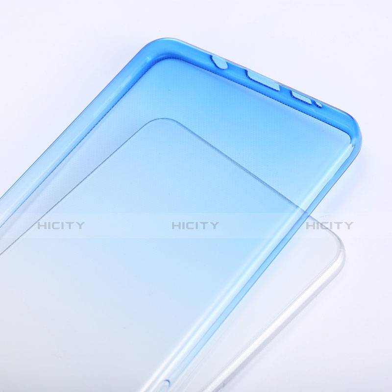 Carcasa Silicona Ultrafina Transparente Gradiente para Samsung Galaxy A9 (2016) A9000 Azul