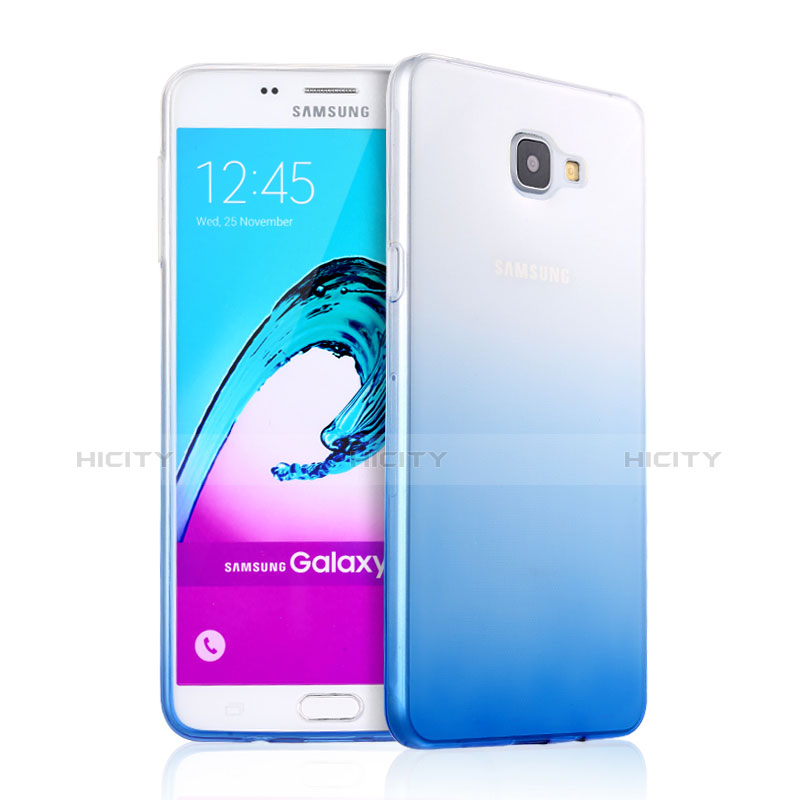 Carcasa Silicona Ultrafina Transparente Gradiente para Samsung Galaxy A9 Pro (2016) SM-A9100 Azul