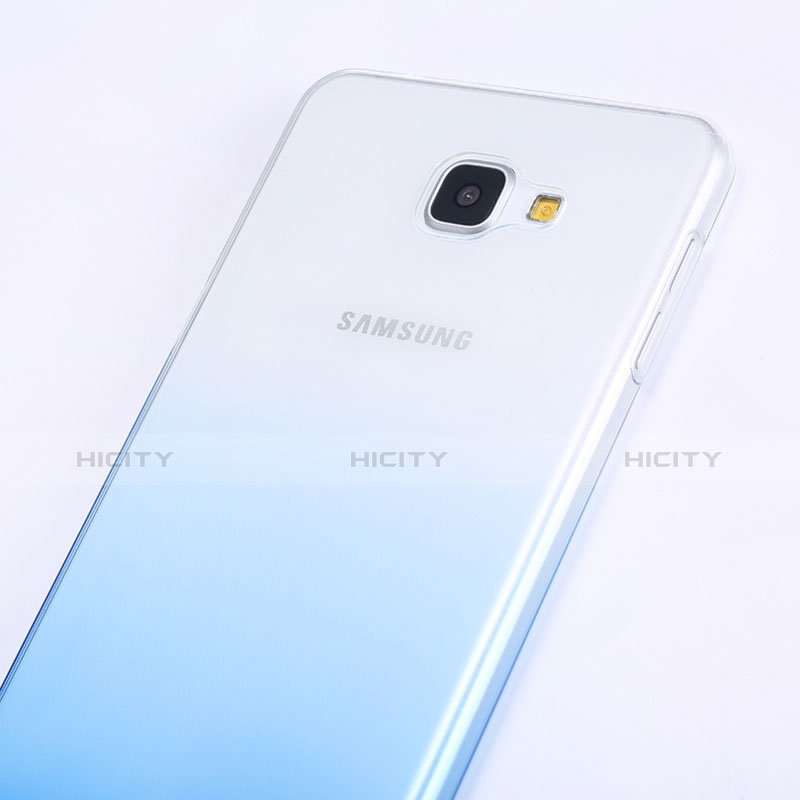 Carcasa Silicona Ultrafina Transparente Gradiente para Samsung Galaxy A9 Pro (2016) SM-A9100 Azul