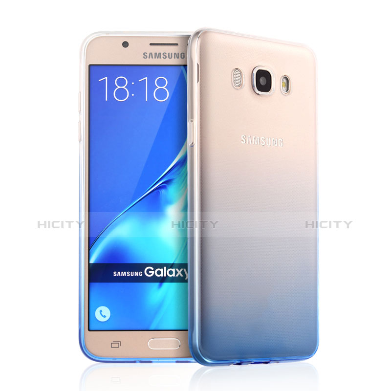 Carcasa Silicona Ultrafina Transparente Gradiente para Samsung Galaxy J7 (2016) J710F J710FN Azul