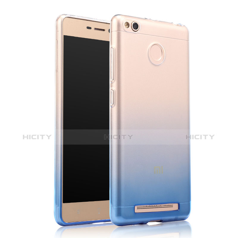 Carcasa Silicona Ultrafina Transparente Gradiente para Xiaomi Redmi 3 Pro Azul