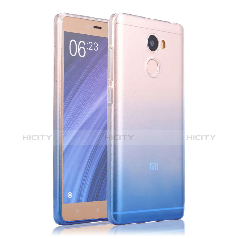 Carcasa Silicona Ultrafina Transparente Gradiente para Xiaomi Redmi 4 Standard Edition Azul