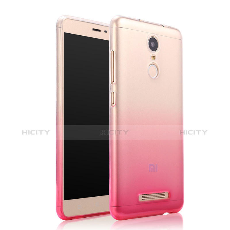 Carcasa Silicona Ultrafina Transparente Gradiente para Xiaomi Redmi Note 3 Rosa