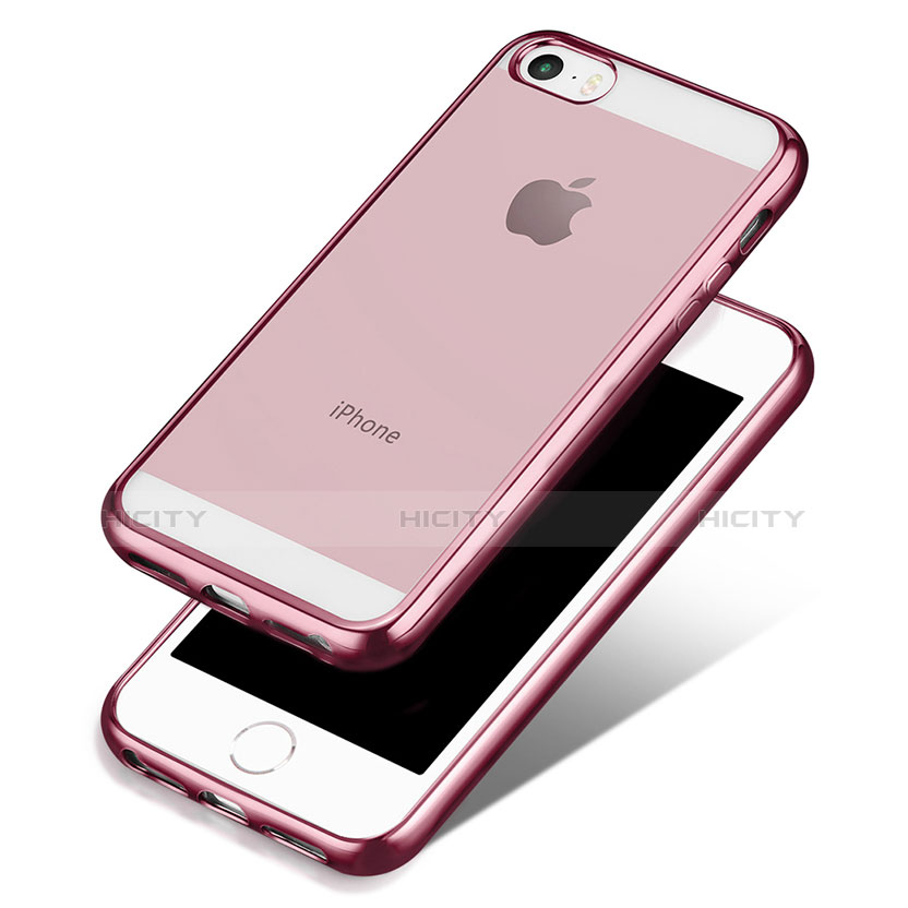Carcasa Silicona Ultrafina Transparente H01 para Apple iPhone SE Rosa