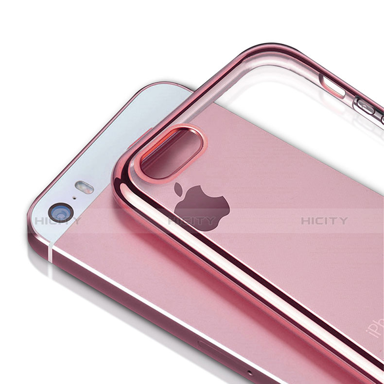 Carcasa Silicona Ultrafina Transparente H01 para Apple iPhone SE Rosa