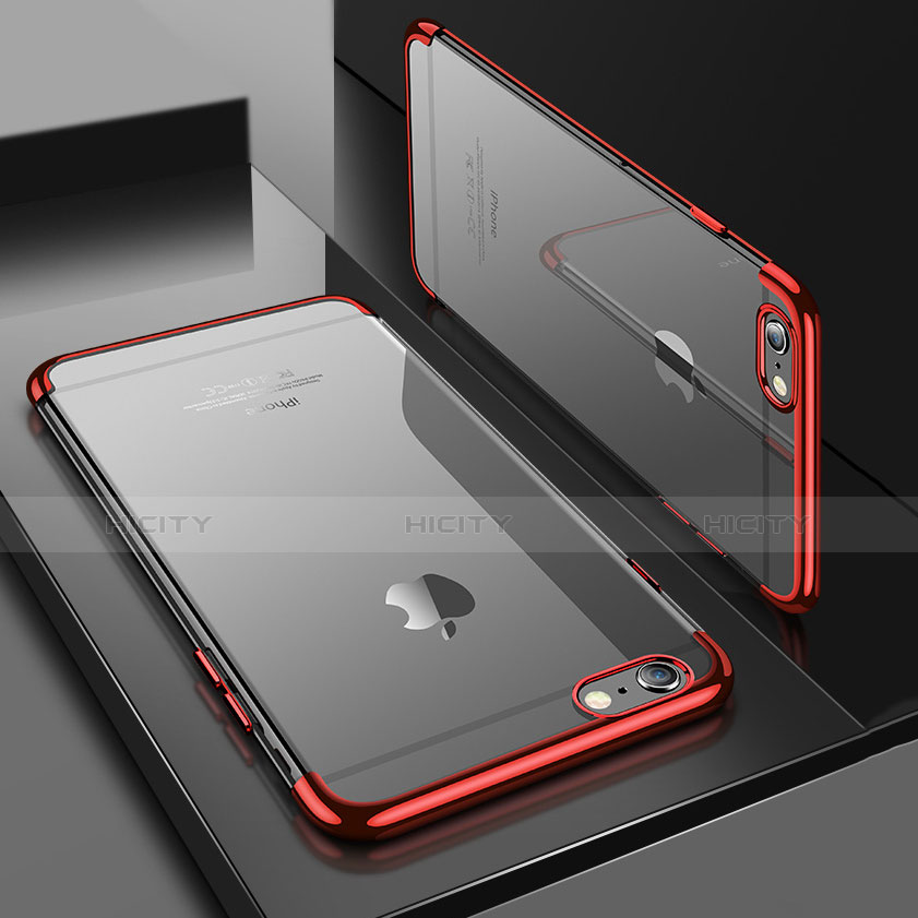 Carcasa Silicona Ultrafina Transparente H03 para Apple iPhone 6S Plus Rojo