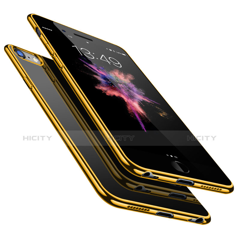 Carcasa Silicona Ultrafina Transparente H04 para Apple iPhone 6 Plus Oro