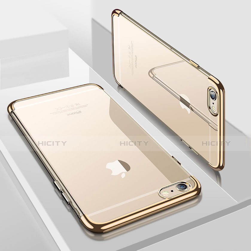 Carcasa Silicona Ultrafina Transparente H04 para Apple iPhone SE (2020) Oro