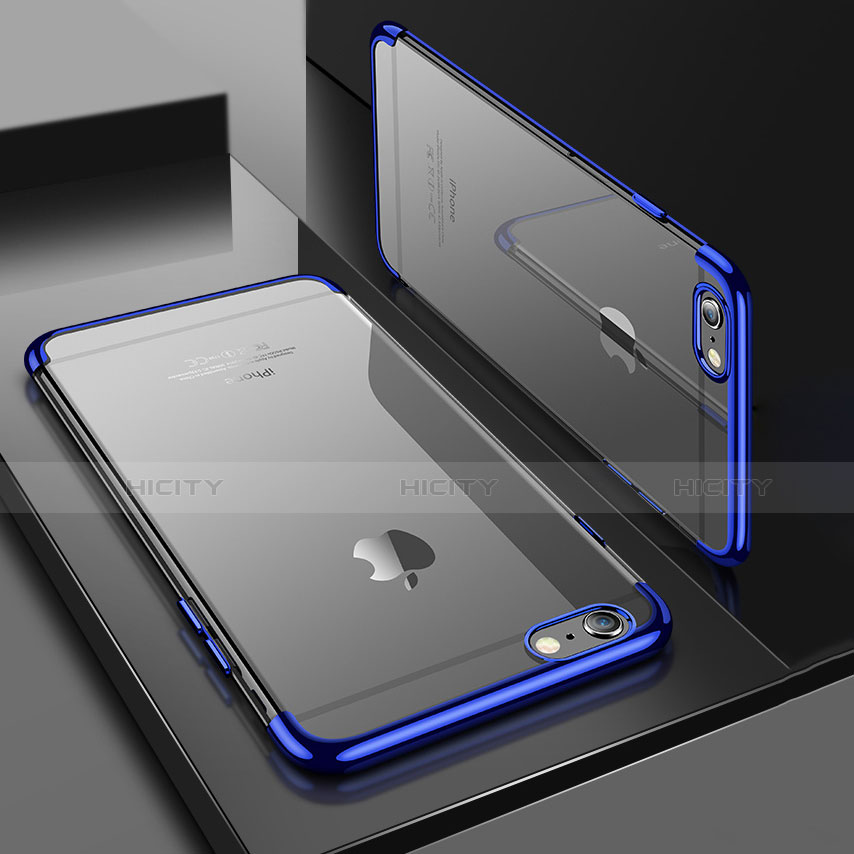 Carcasa Silicona Ultrafina Transparente H04 para Apple iPhone SE3 ((2022)) Azul