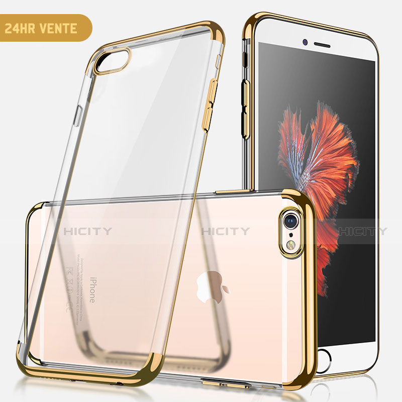 Carcasa Silicona Ultrafina Transparente H04 para Apple iPhone SE3 ((2022)) Oro
