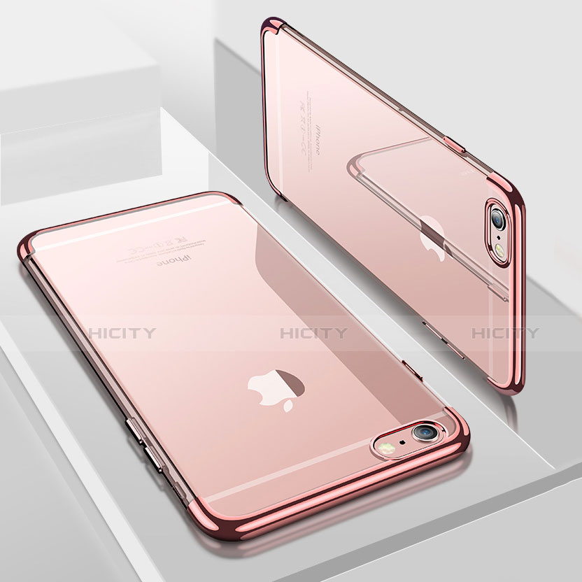 Carcasa Silicona Ultrafina Transparente H04 para Apple iPhone SE3 ((2022)) Oro Rosa