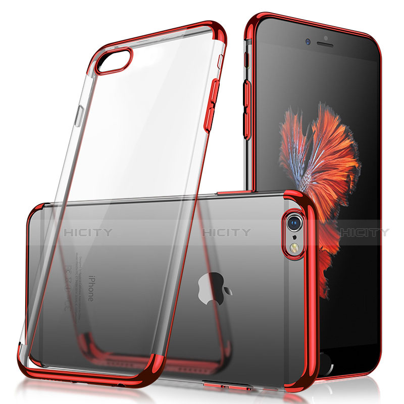 Carcasa Silicona Ultrafina Transparente H04 para Apple iPhone SE3 ((2022)) Rojo