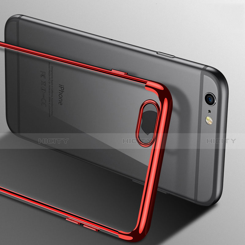 Carcasa Silicona Ultrafina Transparente H04 para Apple iPhone SE3 ((2022)) Rojo