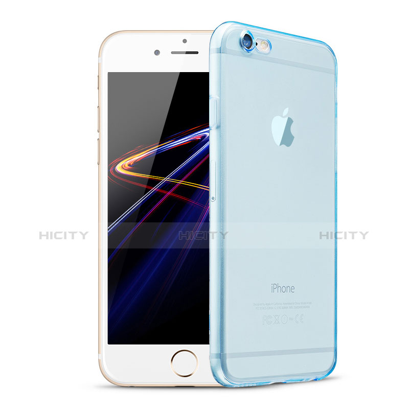Carcasa Silicona Ultrafina Transparente H08 para Apple iPhone 6S Azul