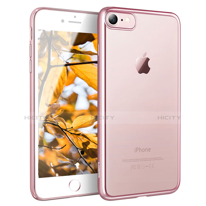 Carcasa Silicona Ultrafina Transparente H11 para Apple iPhone 7 Oro Rosa