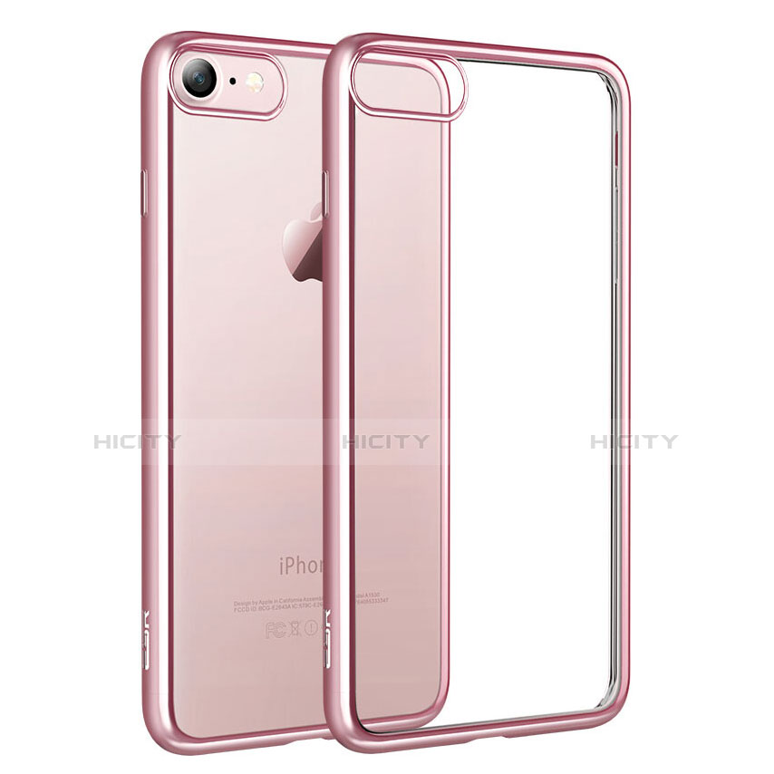 Carcasa Silicona Ultrafina Transparente H11 para Apple iPhone 7 Oro Rosa