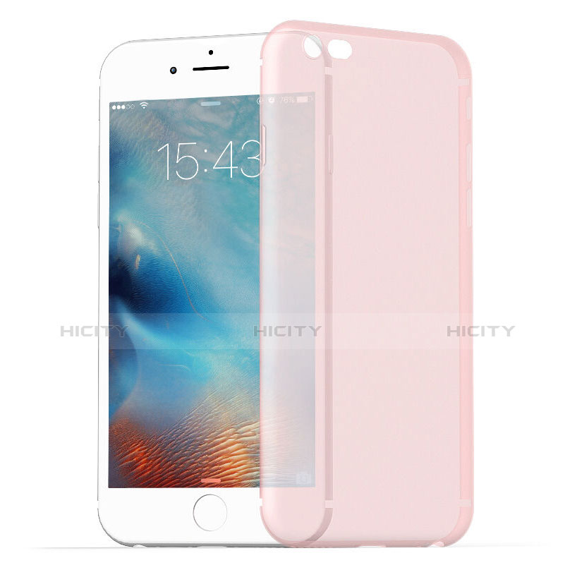 Carcasa Silicona Ultrafina Transparente Mate para Apple iPhone 6S Plus Rosa