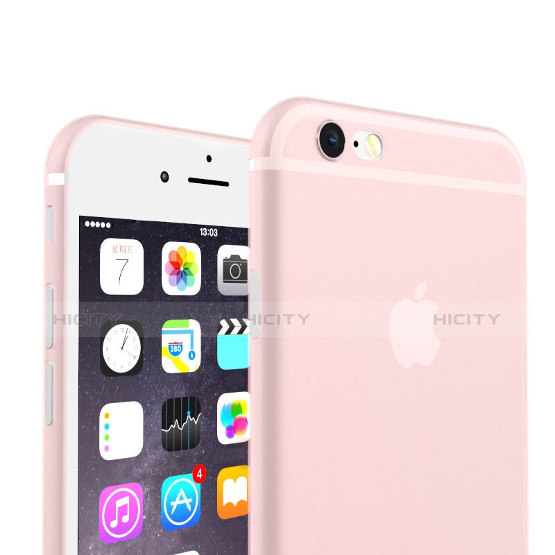 Carcasa Silicona Ultrafina Transparente Mate para Apple iPhone 6S Plus Rosa