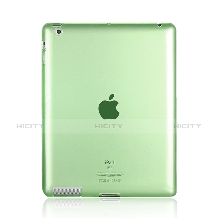 Carcasa Silicona Ultrafina Transparente para Apple iPad 2 Verde