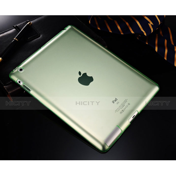 Carcasa Silicona Ultrafina Transparente para Apple iPad 4 Verde