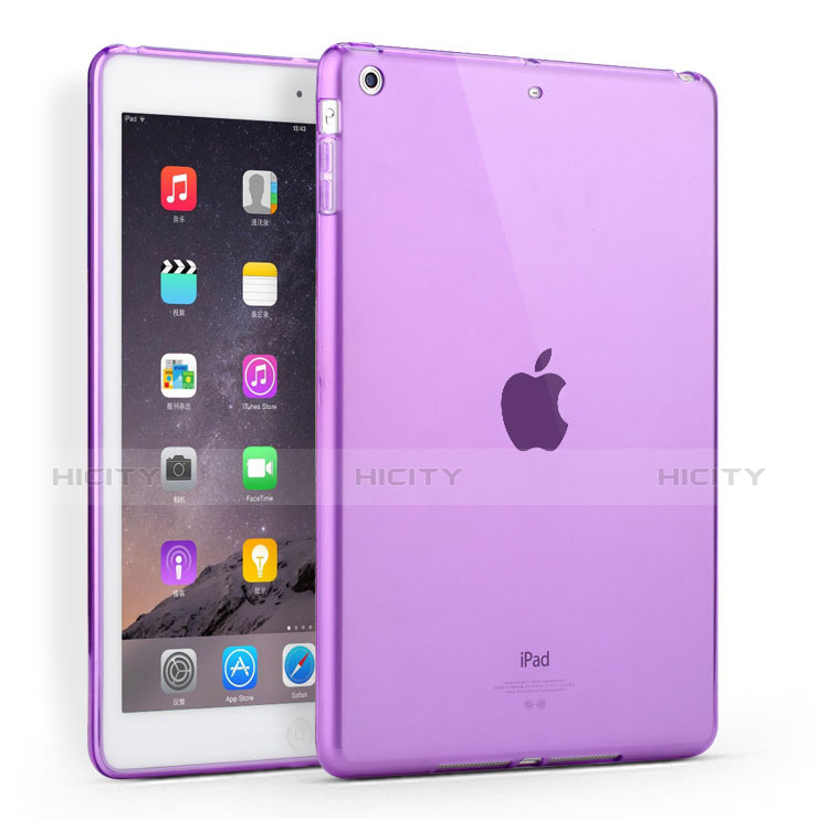 Carcasa Silicona Ultrafina Transparente para Apple iPad Air Morado