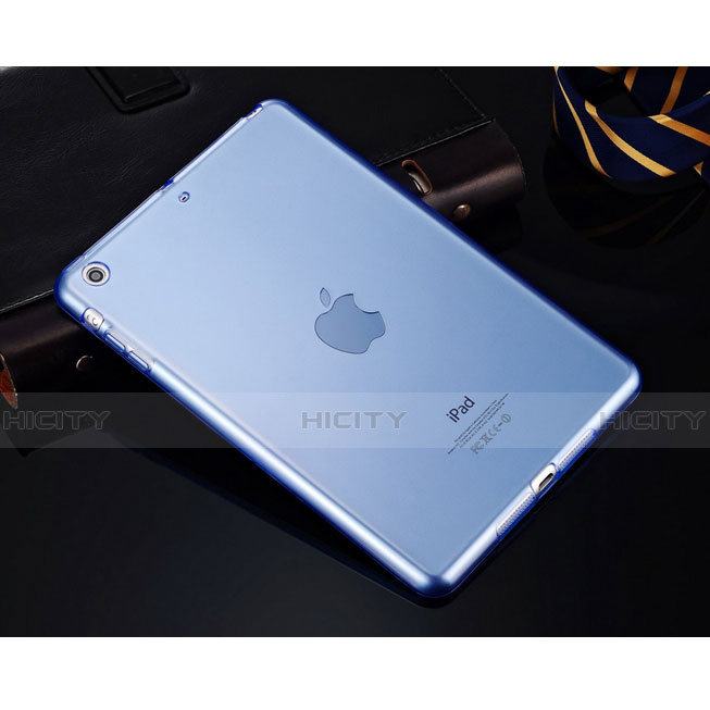 Carcasa Silicona Ultrafina Transparente para Apple iPad Mini 3 Azul Cielo
