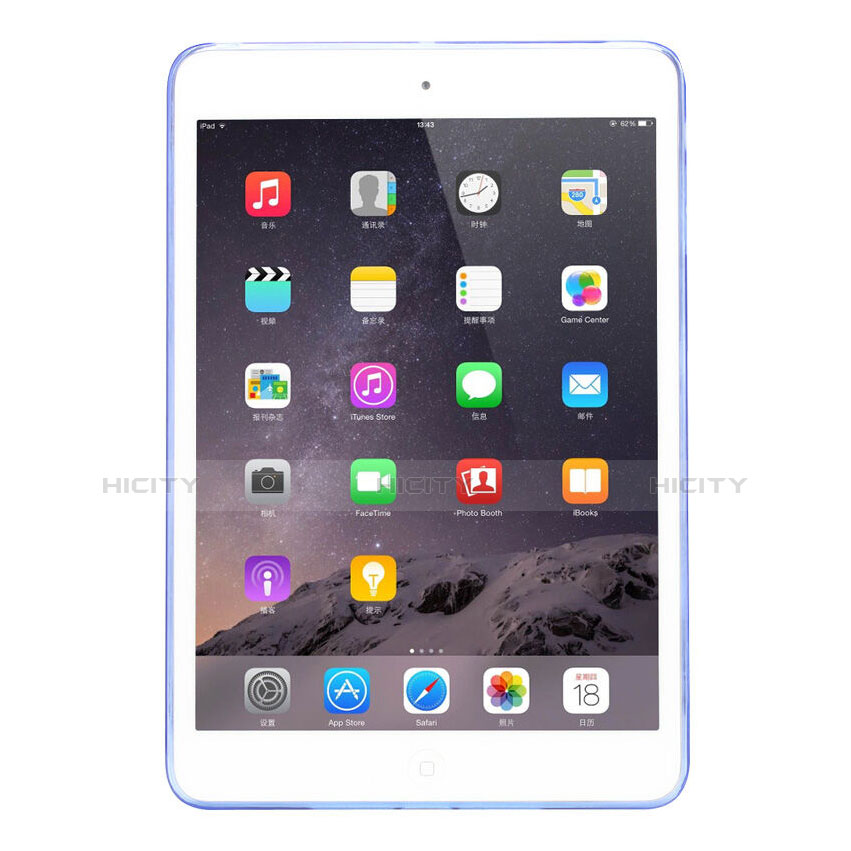 Carcasa Silicona Ultrafina Transparente para Apple iPad Mini Azul Cielo