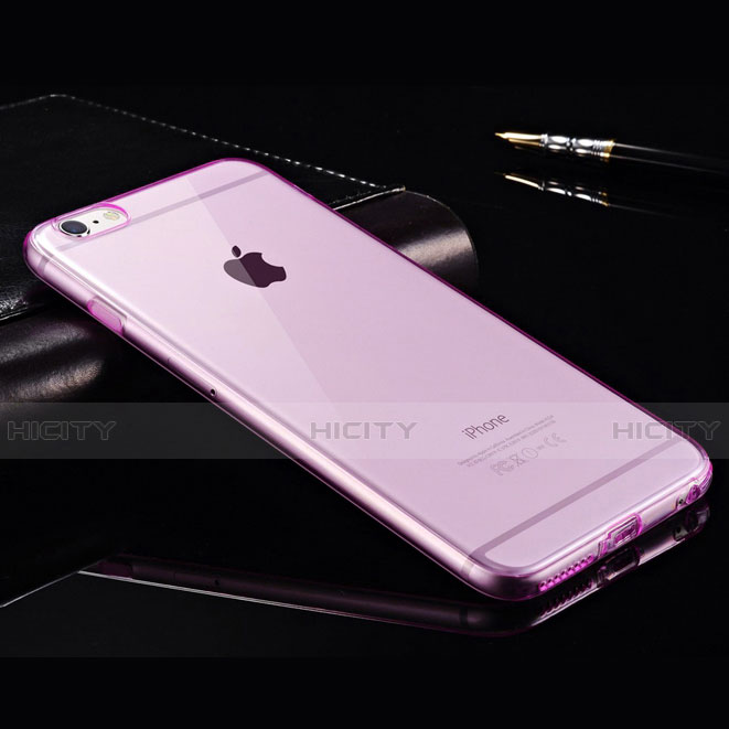 Carcasa Silicona Ultrafina Transparente para Apple iPhone 6 Morado