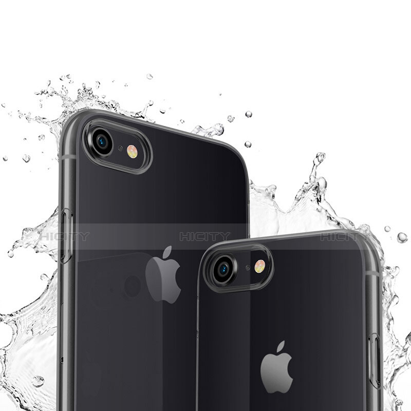 Carcasa Silicona Ultrafina Transparente para Apple iPhone 8 Negro