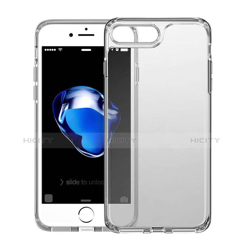 Carcasa Silicona Ultrafina Transparente para Apple iPhone 8 Plus Gris