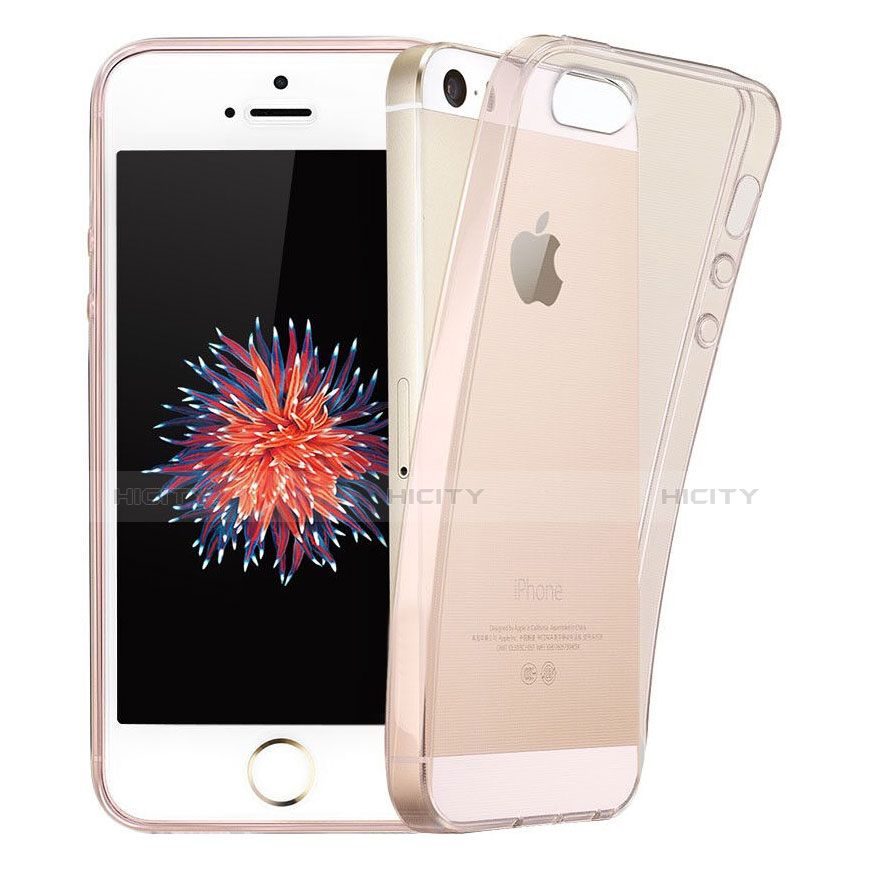 Carcasa Silicona Ultrafina Transparente para Apple iPhone SE Rosa