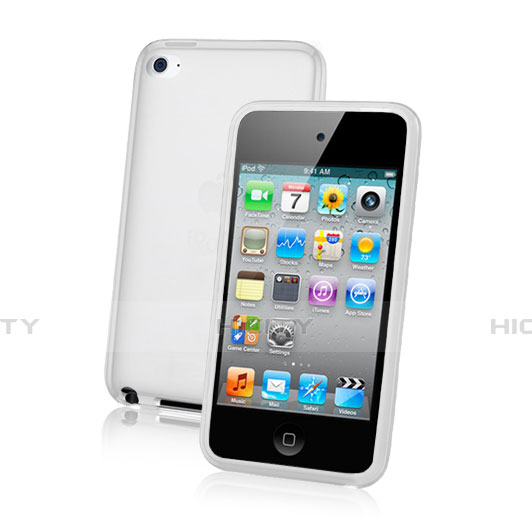 Carcasa Silicona Ultrafina Transparente para Apple iPod Touch 4 Blanco