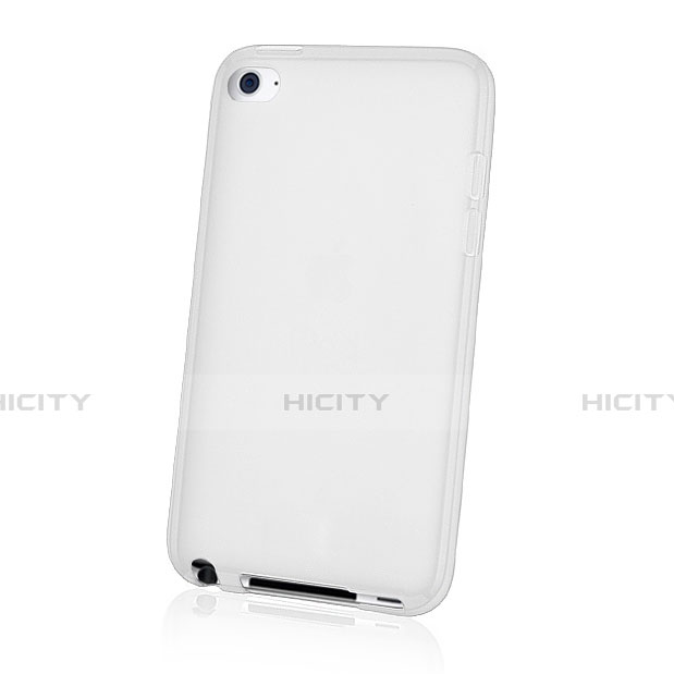 Carcasa Silicona Ultrafina Transparente para Apple iPod Touch 4 Blanco