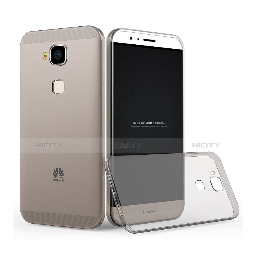Carcasa Silicona Ultrafina Transparente para Huawei G8 Gris