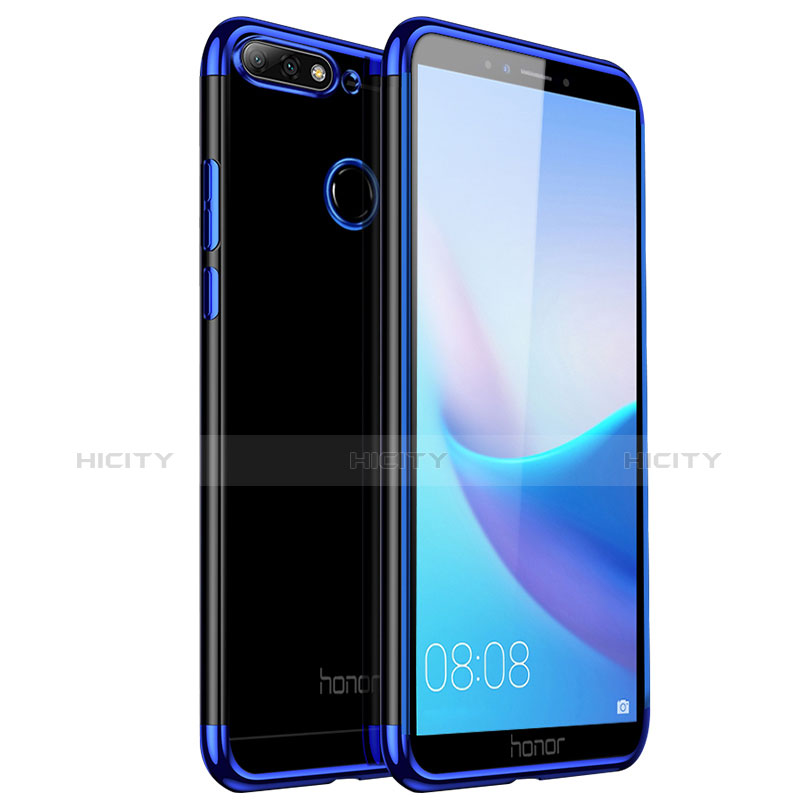 Carcasa Silicona Ultrafina Transparente para Huawei Honor 7A Azul