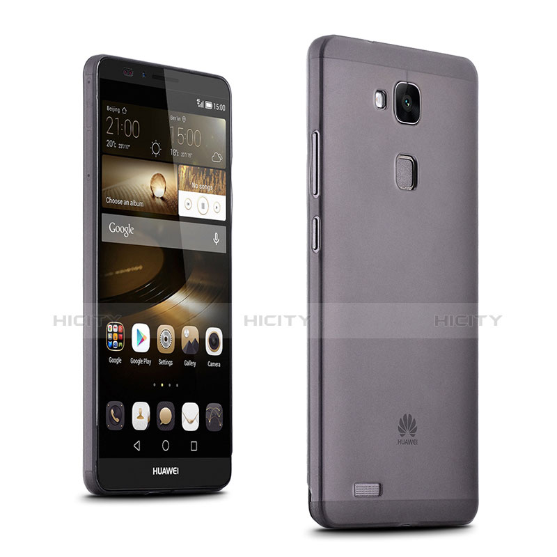 Carcasa Silicona Ultrafina Transparente para Huawei Mate 7 Gris