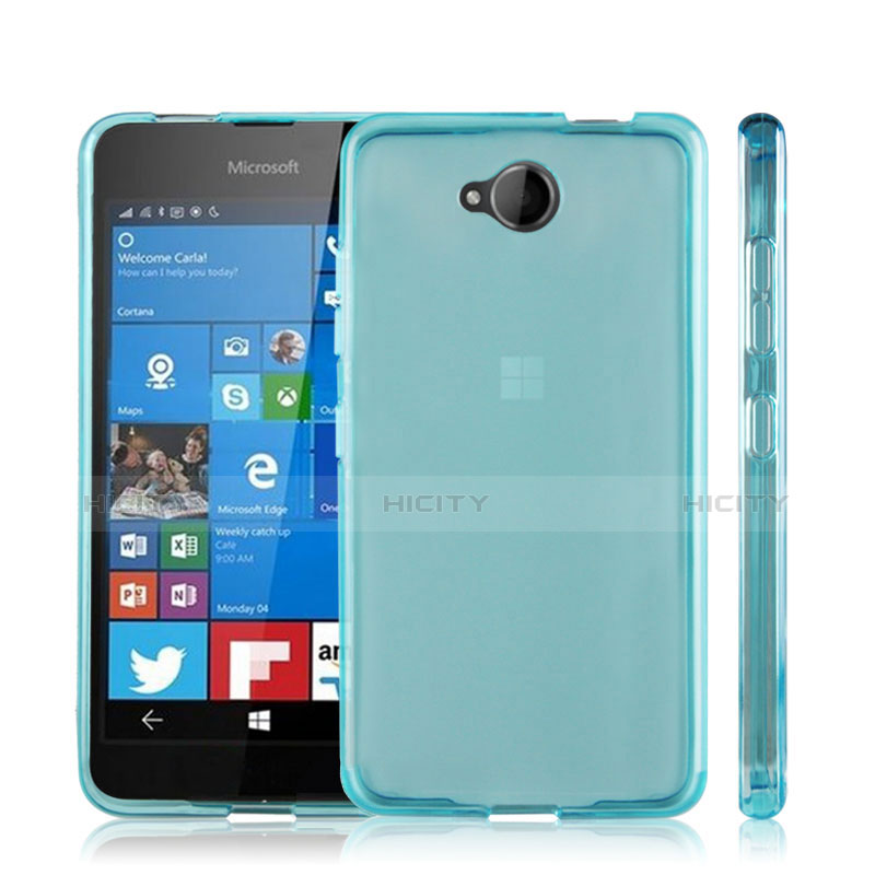 Carcasa Silicona Ultrafina Transparente para Microsoft Lumia 650 Azul