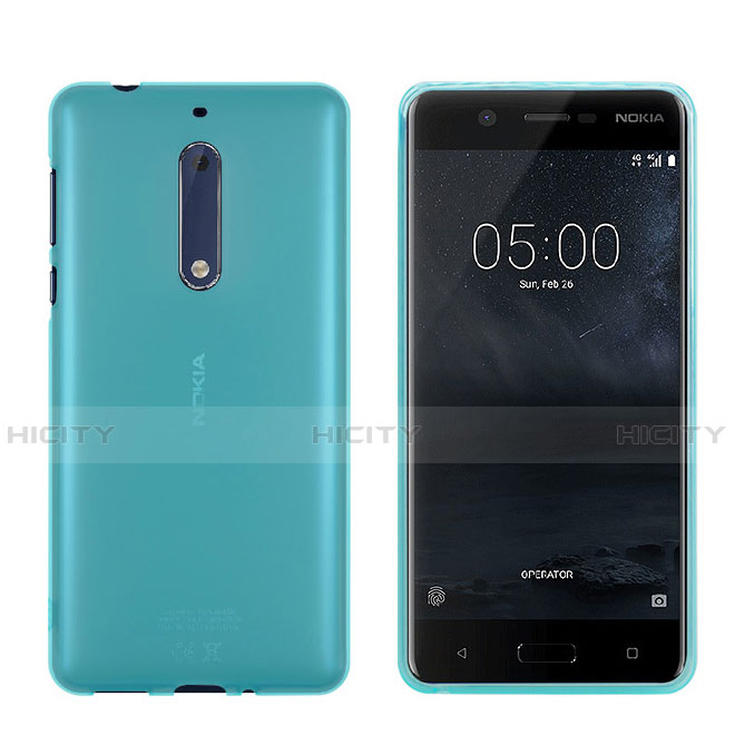 Carcasa Silicona Ultrafina Transparente para Nokia 5 Azul