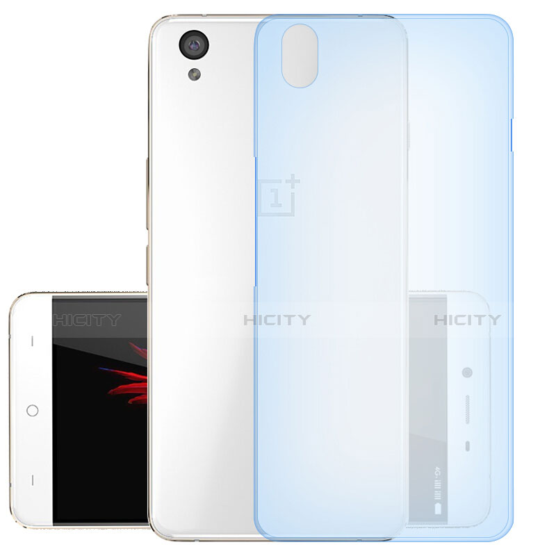 Carcasa Silicona Ultrafina Transparente para OnePlus X Azul