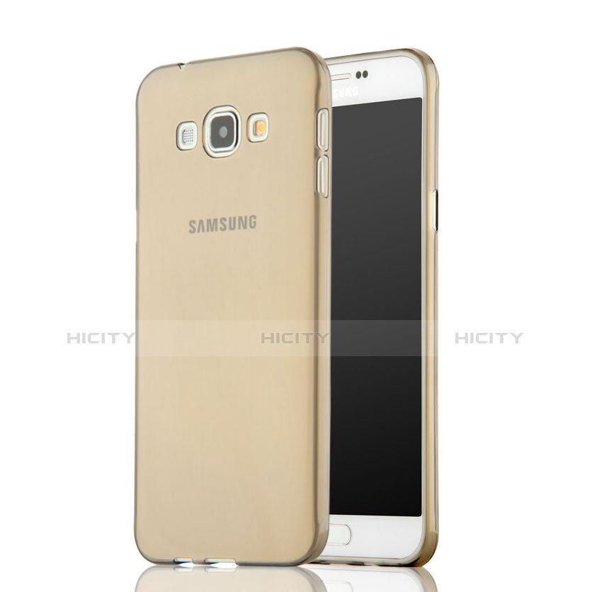 Carcasa Silicona Ultrafina Transparente para Samsung Galaxy A7 Duos SM-A700F A700FD Gris