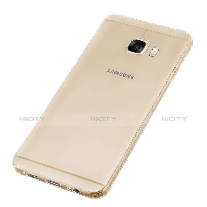 Carcasa Silicona Ultrafina Transparente para Samsung Galaxy C5 SM-C5000 Oro