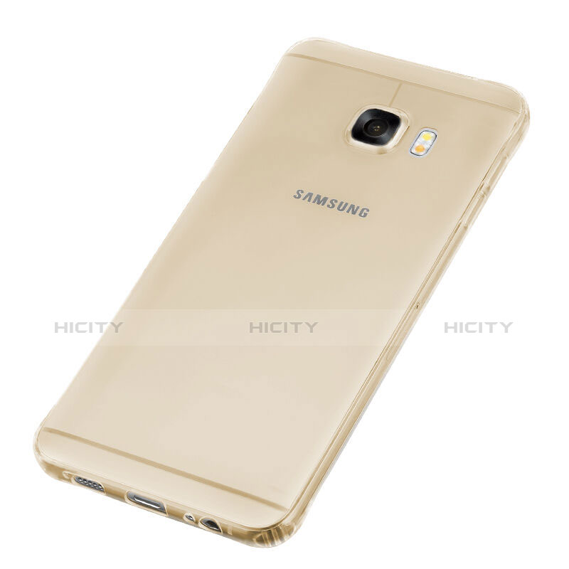 Carcasa Silicona Ultrafina Transparente para Samsung Galaxy C7 SM-C7000 Oro