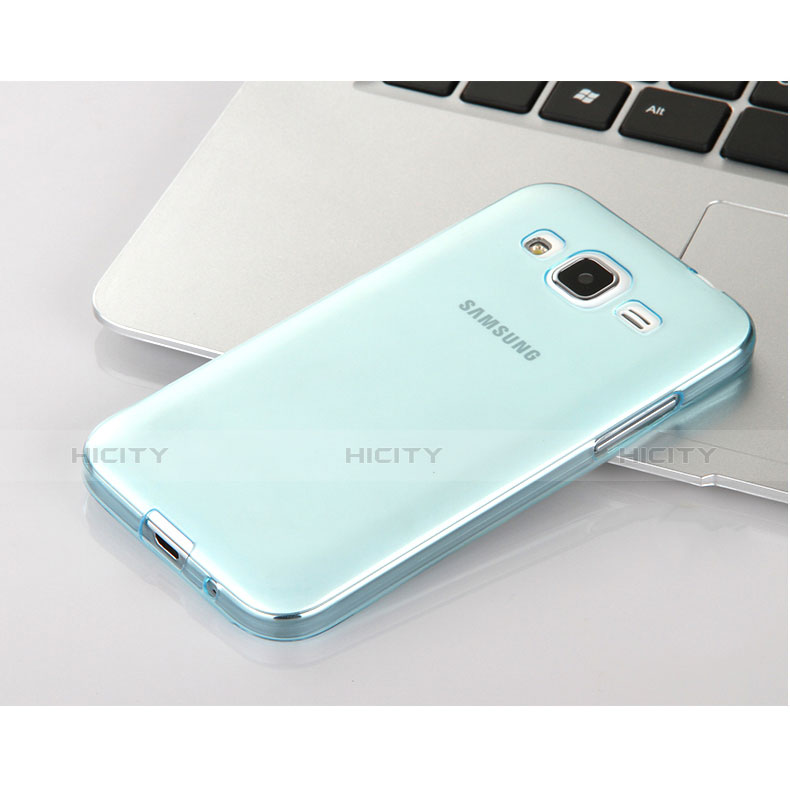 Carcasa Silicona Ultrafina Transparente para Samsung Galaxy Core Prime G360F G360GY Azul
