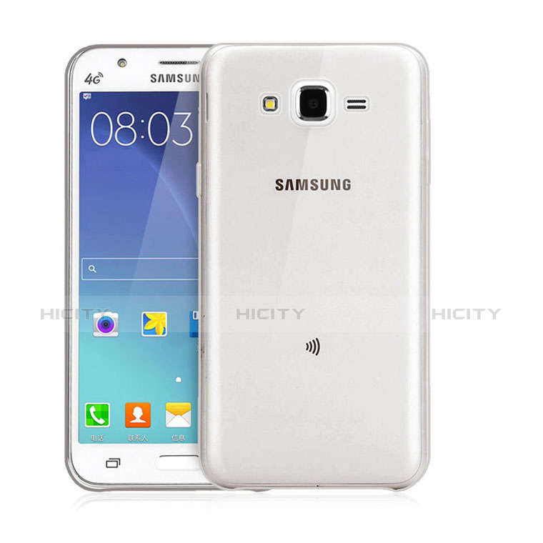 Carcasa Silicona Ultrafina Transparente para Samsung Galaxy J3 Gris