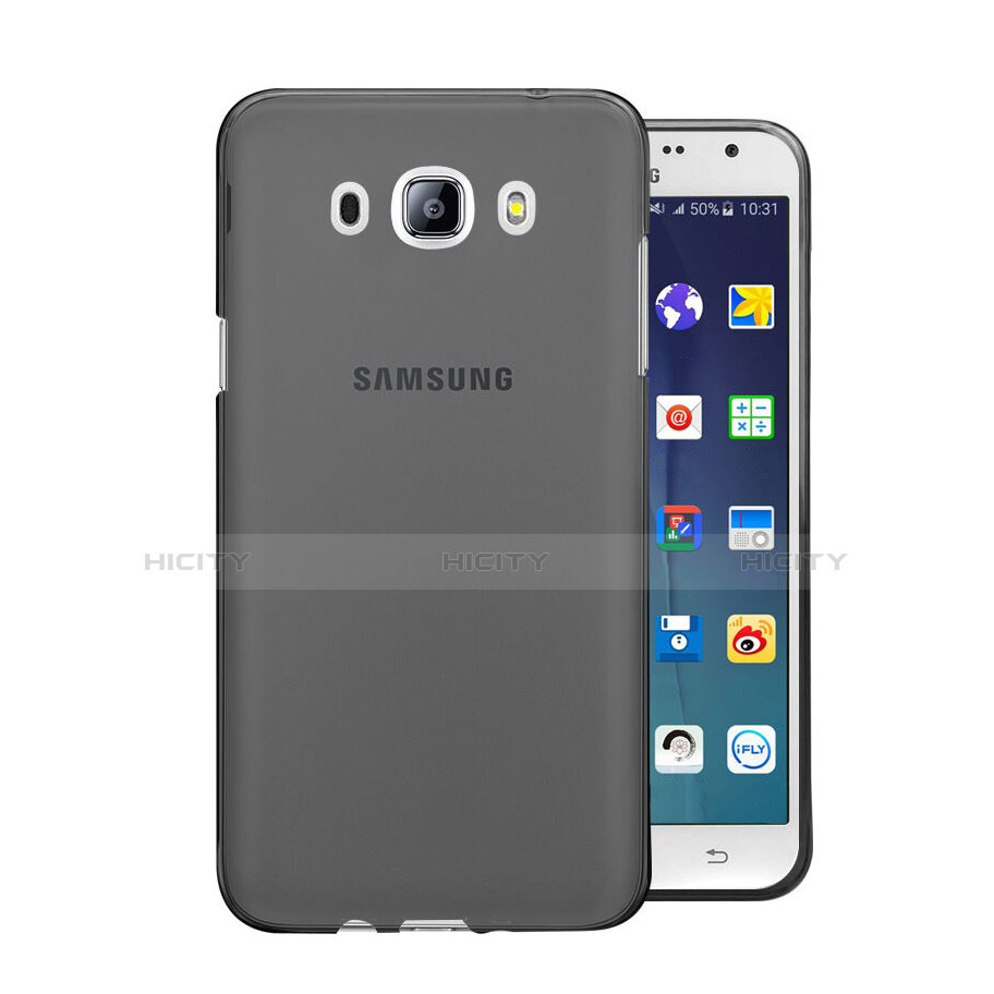 Carcasa Silicona Ultrafina Transparente para Samsung Galaxy J5 Duos (2016) Gris