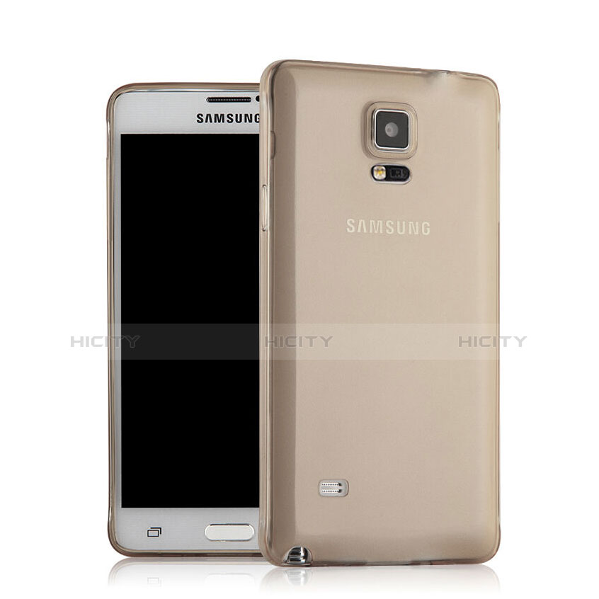 Carcasa Silicona Ultrafina Transparente para Samsung Galaxy Note 4 SM-N910F Gris