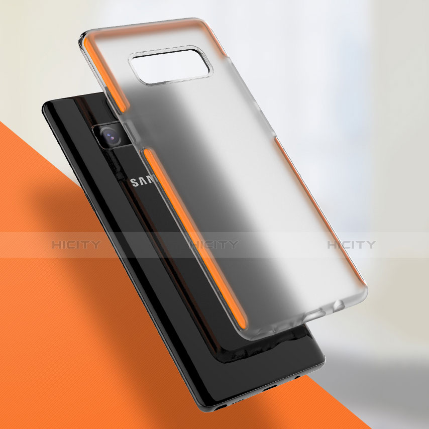 Carcasa Silicona Ultrafina Transparente para Samsung Galaxy Note 8 Naranja