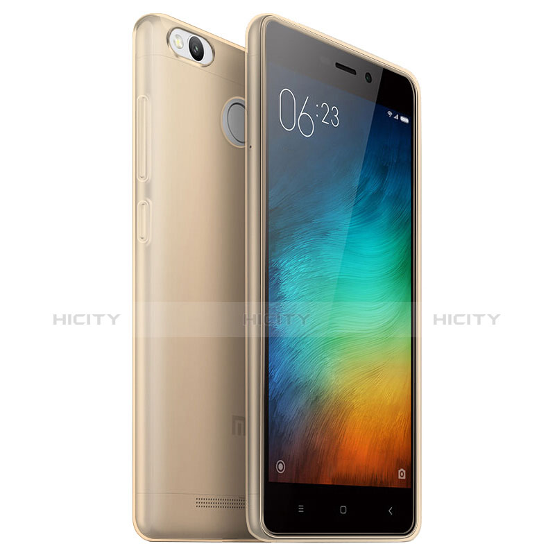 Carcasa Silicona Ultrafina Transparente para Xiaomi Redmi 3 Pro Oro