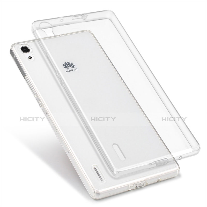 Carcasa Silicona Ultrafina Transparente T02 para Huawei Ascend P7 Claro