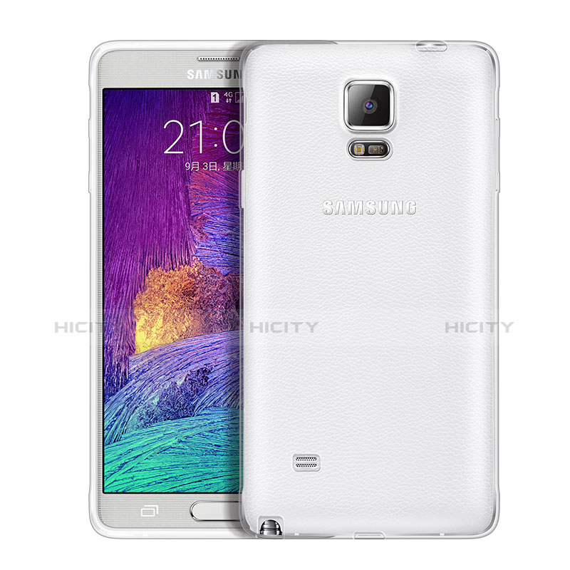 Carcasa Silicona Ultrafina Transparente T02 para Samsung Galaxy Note 4 Duos N9100 Dual SIM Claro